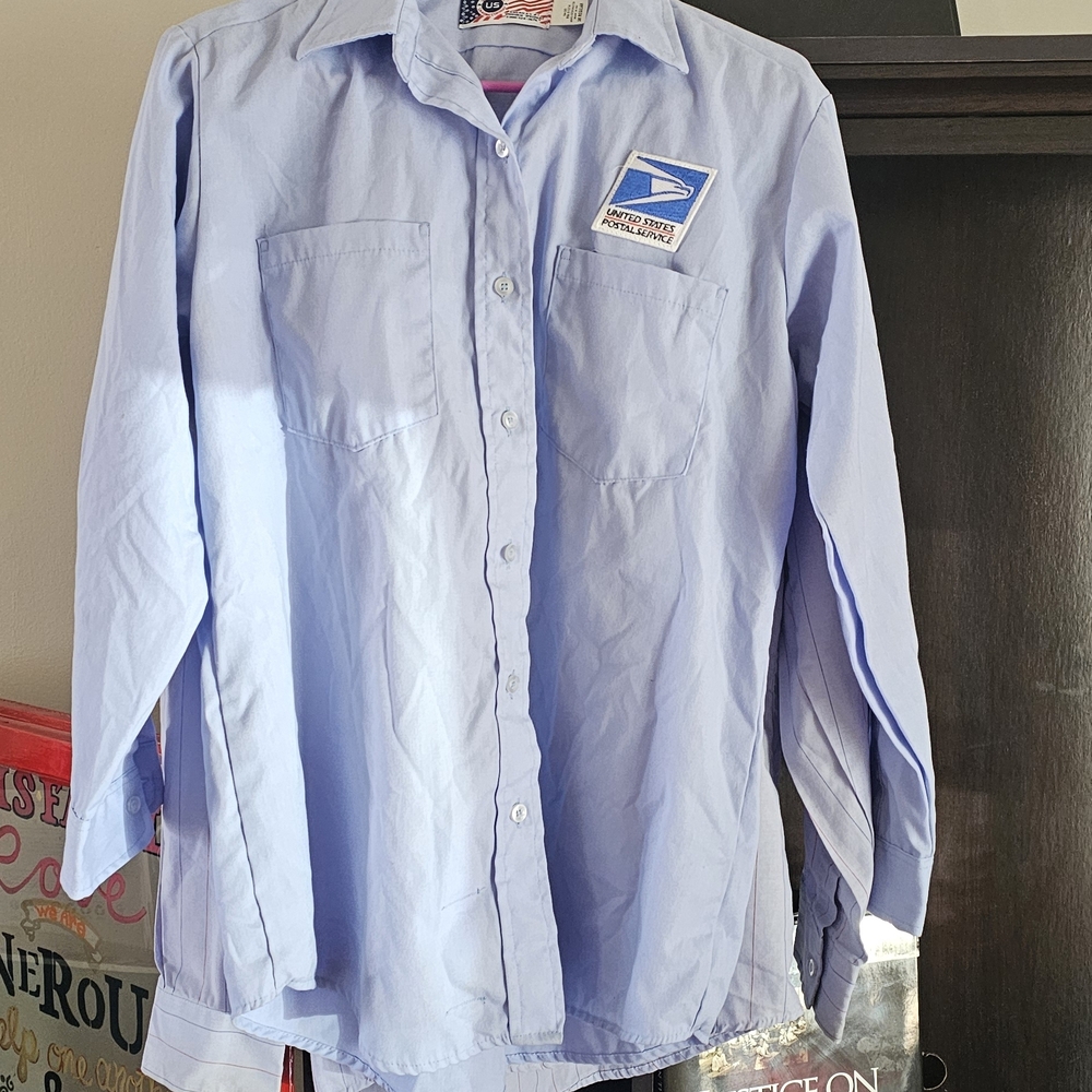 Light Blue Postal Service Button-Up Shirt